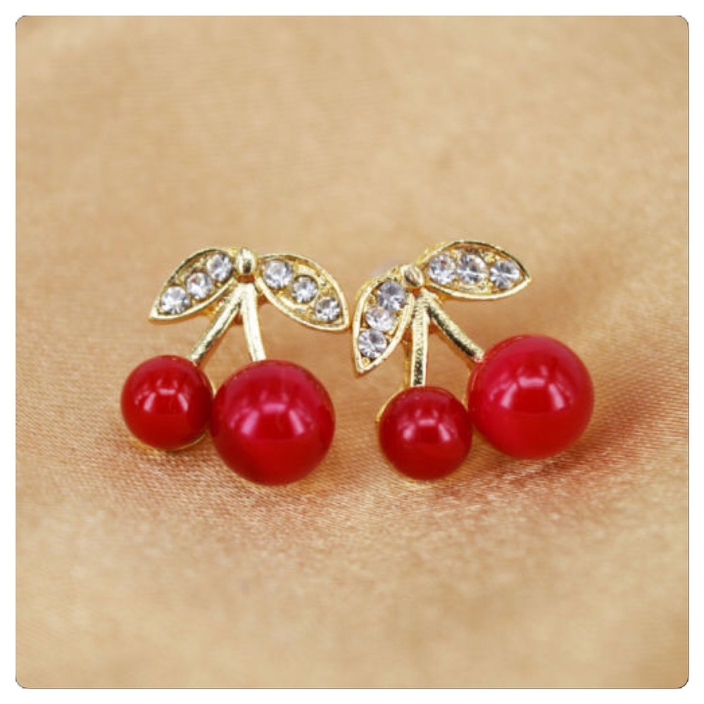 Red Cherry Crystal Earrings